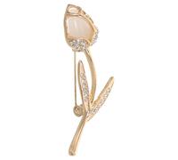 Generic Elegant Tulip-shaped Clothes Brooch Pin in Golden Zinc Alloy, Featuring Quality and Durability Easy to Maintain Design, for Women and Teens the Graduation Period