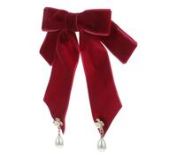 Generic Elegant Velvet Bow Tie Brooch for Women Adjustable Ribbon Design, Comfortable and Versatile Ladies Brooches for Casual Wear and Wedding Women's Accessories