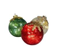 Generic Elegant Vintage Mercury Glass Ornaments LED,Set of 3 Shatterproof Baubles for Christmas Tree Decorations, Holiday Hanging Ornaments, Home Décor Gift Ideas