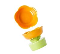 Generic Elevated Cat Food Bowl Cute Flower Shape for Comfortable Dining Large Capacity Ceramic Bowl for Pets 1 Piece (Orange)