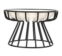 Generic Elevated Ceramic Cat Bowl Set with Anti-Spill Fishbone Plate and Black Iron Stand, Raised Pet Feeding Bowl for Cats and Dogs, Protective Neck Design for Comfortable Eating