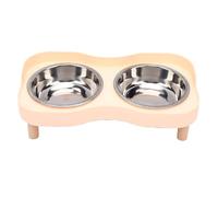 Generic Elevated Dog Bowls Anti Tipping Design for Mess Free Feeding with 2 Stainless Steel Bowls for Small Pets Under 15lbs (Pink)