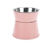 Generic Elevated Dog Bowls, Slow Feeder Dog Bowls Cat Stainless Steel Stand Heavy Duty Water Fountains and Slow Feeders Raised for Large (Pink【High Double Bowl】)