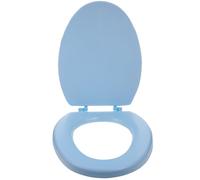 Generic Elongated Foam Toilet Seat Soft Close Padded Cushioned Blue Swirls Spacer for Daily Bathroom Toilet Use