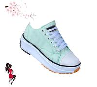 Generic Elsvia Orthopedic Shoes for Women, Hiking Comfortable Casual Canvas Sneakers, Thick Sole Breathable Shoes (Green, Adult, Women, 5, Numeric, UK Footwear Size System, Medium)