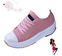Generic Elsvia Orthopedic Shoes for Women, Hiking Comfortable Casual Canvas Sneakers, Thick Sole Breathable Shoes (Pink, Adult, Women, 7.5, Numeric, UK Footwear Size System, Medium)