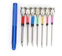 Generic Embroidery Couture Stretches Define Steel Knitting Needles with Handle for Handcrafted DIY, 7 Sizes, for The Embellishment of Clothes