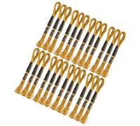 Generic Embroidery Thread Set 24Pcs Metallic Glossy Gold Braided Floss for Cross-Stitch and Crafts, 8m Each, Durable Cotton S Skeins