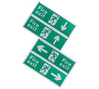Generic Emergency Fire Exit Signs 4 Pack Hanging Metal Exit Indicators with Directional Arrows Made from Aluminum Alloy for Commercial and Public Spaces