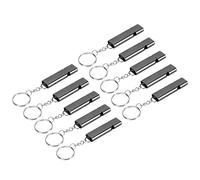 Generic Emergency Survival Aluminum Alloy Whistle Double Tube High Frequency Keychain for Outdoor Activities (Black)