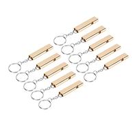 Generic Emergency Survival Aluminum Alloy Whistle Double Tube High Frequency Keychain for Outdoor Activities (Gold)