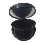 Generic Empty Compact Container with Mirror, Base//Makeup Containers, Multipurpose Cosmetic Jars, Black+Silver, Height 19mm Double Tier