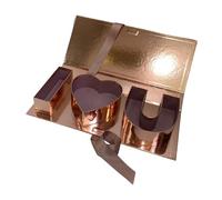 Generic Empty Floral Boxes for Mother's Day, I Love You Mom Gift Container, Gold