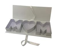 Generic Empty Flower Box Letter Shape From Mom, Floral Packaging, Refillable Souvenir Gift Box for Mother's Day, for Birthday, Valentine's Day, White