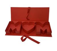 Generic Empty Flower Box Letter Shape From Mom, Floral Packaging, Refillable Souvenir Gift Box for Mother's Day, for Birthday, Valentine's Day, Red