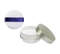 Generic Empty Loose Powder Box Elastic Mesh Puff and Lid, High-Grade Cosmetic Powder Case for Women’s Makeup, Random Color, Suitable for Travel and Daily Use Random Color