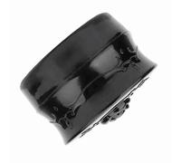 Generic Empty Loose Powder Dispenser Box Vintage Cosmetic Case with Powder Puff for Travel and Everyday Use Black Rose Red 2.2inch (Black)