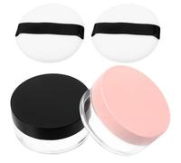 Generic Empty Portable Containers 4pcs Powder Loose 20g with Powder Puff for Easy Application Plastic Compact Cases and for Travel Skincare Daily Use