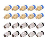 Generic Ender 3 3D Printer Pneumatic Fitting Set, 20Pcs PC4-M6 PC4-10, High Hardness Brass and Stainless Steel Material, Perfect Replacement Parts