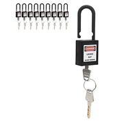 Generic Engineering Safety Padlock Durable Impact Resistant, Insulating Lock Beam, 38mm/1.5in Safety Tagout for Power Plants Chemicals (Black)