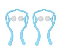 Generic Ergonomic Dual Trigger Point Neck Massager Roller for Muscle Tension Relief, Deep Tissue Massage Experience, 2pcs Neck Massager for Immediate Stress Relief, Suitable for All Ages (Blue)