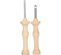 Generic Ergonomic Punch Needle Embroidery Set with Durable Wooden Handle for DIY Crafts and Decorative Projects, Suitable for Family, Beginners, and Enthusiasts, 2-Piece Kit with Mixed Needle Sizes