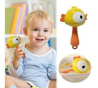 Generic esigning Education Hand Ringing Early Education Sand Gripping Practice Head Up Newborn Toy Banging (Yellow, 6X9cm)