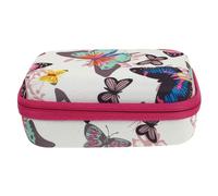 Generic Essential Oil Carrying Case 15-Slot 10ml Bottle Organizer Portable Travel Storage Bag with Rose Red Zipper, Butterfly Print Essential Oil Holder for Travel and Home Use