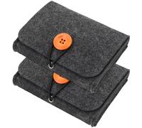 Generic Essential Oil Storage Bag Organizer with Proper Capacity Made of Chemical Fiber Felt Easy to Open and Close 2pcs Portable for Essential Oil Bottles, for Desk Drawer and Travel
