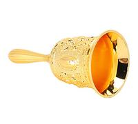 Generic European-Style Retro Hand Bell Decorative Loud Jingle Bell for Home Reminder, Zinc Alloy Gold Class for Dinner and Wake Up, Die Casting Ornament Friends