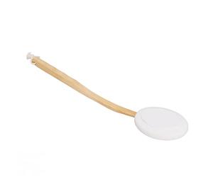 Generic EVA Wooden Long Handle Shower Back Scrubber Brush Lotion Applicator EVA Wooden Handle Back Scrubber Brush for Effective Skin Improvement and Fatigue Relief