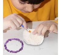Generic Exciting Crystal Tone DIY Bracelet Making Set, Gem Mining Kit for Kids, Educational Geology Toy, Suitable for Group Activities, Gypsum Material (Purple crystal)