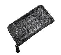 Generic Exotic Genuine Crocodile Skin Men's Long Card Holders ZIP Wallet Authentic Real True Alligator Leather Male Small Clutch Purse, 19cm x 10cm x 2.5cm, black, JMHW-0437, black, 19cm x 10cm x