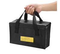 Generic Explosionproof Large Space Lipo Battery Safe Bag for Charging Storage, Mystical/Fantasy Retardant Portable Handle Design for Model Airplane, Mobile Power Supply (Black)