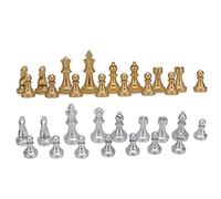 Generic Exquisite 32 Pieces Chessmen Chess Pieces PS Material Wearproof Chess Set with 1.93in King Figures, Beginners, Compact Lightweight Puzzle Game for Adults