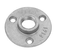 Generic Exquisite Flange Pipe Base 65mm DN15 10pcs for Sturdy Pipe Fixing, Clear Thread Cast Iron 3 Holes (Aluminum Alloy)