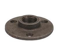 Generic Exquisite Flange Pipe Base 65mm DN15 10pcs for Sturdy Pipe Fixing, Clear Thread Cast Iron 3 Holes (cast Iron)