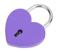 Generic Exquisite Heart Lock Padlock with Key for Collection Lock for Friends and Kids Craft Supplies 45x59mm (Purple)
