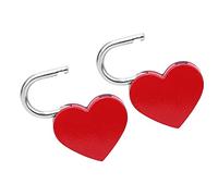 Generic Exquisite Heart Locks 2 Sets with Keys, Colorful Metal Padlocks for Diary and Jewelry Boxes, 30x39mm (Red)