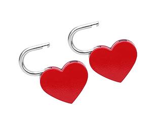 Generic Exquisite Heart Locks 2 Sets with Keys, Colorful Metal Padlocks for Diary and Jewelry Boxes, 30x39mm (Red)