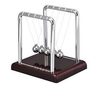 Generic Exquisite Metal Balance Pendulum Ball Physics Office Stress Relief Toy Multiple Ways of Playing Educational Black 3.7 X 3.5 X 2.9in (Burgundy bottom)