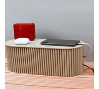 Generic Exquisite Nordic Plug Board Storage Box Cable Wire Organizer As an Intimate Loved Ones (Khaki Small Size)