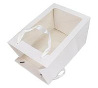 Generic Exquisite Paper Party Bags with Transparent Window for Gift Packaging, Ideal for Various Occasions, Eco-friendly Cardboard, 35 X 25 X 18cm, 1 Piece (White)