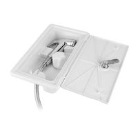 Generic Exterior Shower Box Hot Cold Switch with Stainless Steel Nozzle for RV Motorhome Caravan - ABS Material, Durable and Weather-Resistant - 1 Unit