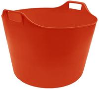 Generic Extra Large Robust Versatile Multipurpose Flexi Tub Plastic Storage Container Laundry Basket/Feeding Bucket Polyethylene Flexi Tub - (ORANGE, 75L)