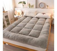 Generic Extra Thick Futon Mattress, Traditional Japanese Floor Mat, Foldable, Ultra Soft, Single, Double, Camping, Grey, Queen, Plush