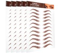 Generic Eyebrow Stickers Waterproof Brown Peel Off Tattoo Set 5 Sheets for Makeup Application with Long-Lasting Hold