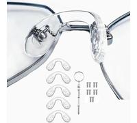 Generic Eyeglasses Nose Pads, Glasses Bridge Strap/Saddle Bridge, Soft Silicone Anti-Slip Replacement Nosepads, Screw-in Eyeglasses Nose Piece for Eye Glasses Sunglass Eyewear Repair (5PCS)