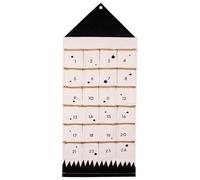 Generic Fabric Christmas Advent Calendar 24 Days Countdown Calendar Decor (Black White)