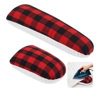 Generic Fabric Pressing Aids, 2 Pcs Tailor'S Ham And Seam Roll Set, Red Black Plaid, For Sewing Ironing, Sleeves, Collars, Darts, Hems Seams, Garment Shaping